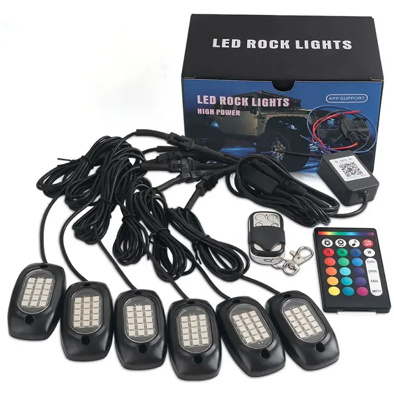 4/6/8/10 Pods LED Rock Lights for Trucks Music Mode APP Remote Control Neon Underglow Lighting Kit for Jeep Off Road SUV Car ATV