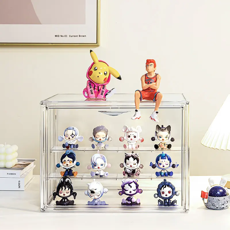 Produttore di lusso Mini giocattoli organizzatore Funko Pop figure modelli da collezione vetrina trasparente scatola di immagazzinaggio vetrina acrilica