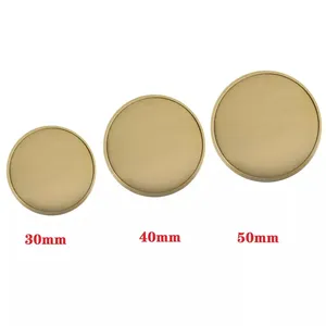 金型手数料なし30Mm40Mm50Mmカスタムコインバンク真ちゅう銅ブロンズチャレンジワールドコインブランクコインレーザー彫刻または印刷用 - Product Image 2