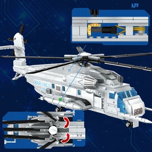 WOMA ของเล่น CH-53E ขนส่งเฮลิคอปเตอร์ขนาดเล็กอิฐคริสต์มาสของขวัญวันเด็กของขวัญเด็กเล็กๆอาคารบล็อกชุด - Product Image 2
