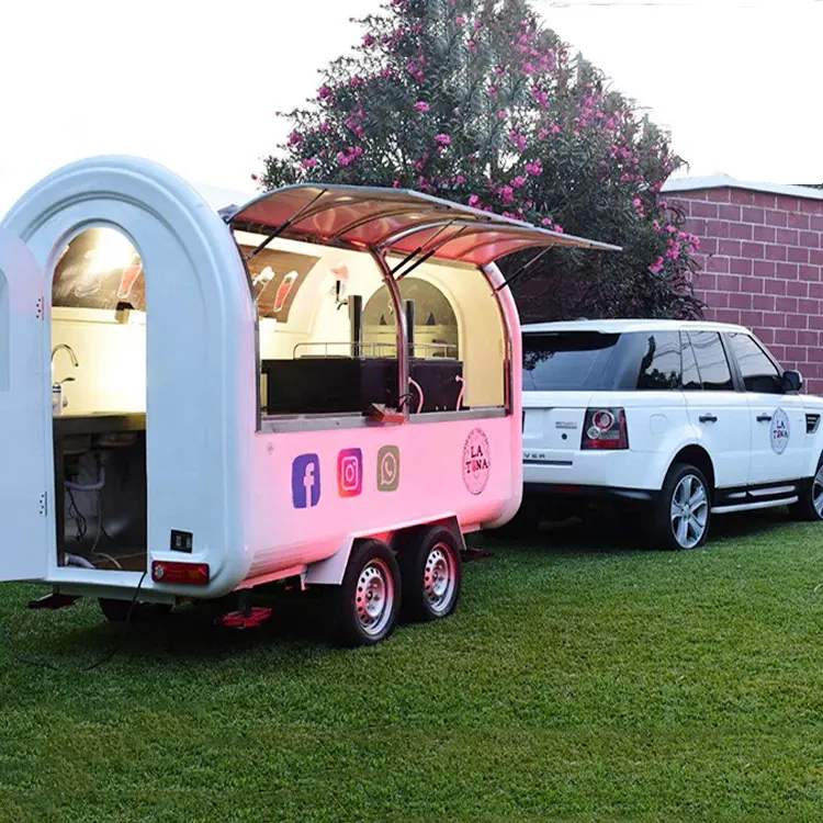 Venda móvel de carrinho para churrasco, carrinho de venda quente para máquina de sorvete caminhões refrigerados