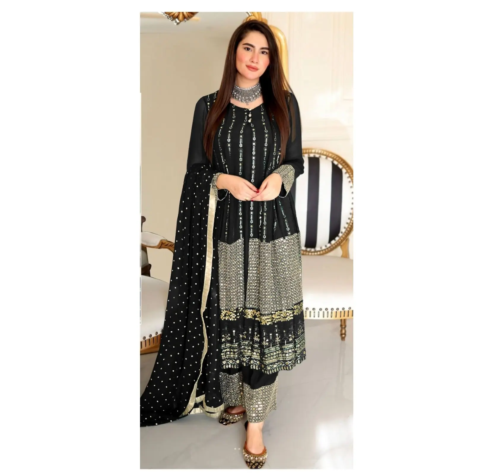 Nouvelle mode de vêtements de pelouse pour femmes robe d'été vêtements pour femmes costumes de pelouse pakistanais du fournisseur indien