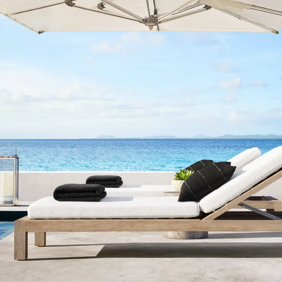 Espreguiçadeira espreguiçadeiras da piscina à prova d' água com guarda-chuva comercial moderno chaise lounge ao ar livre mobiliário cadeira de praia espreguiçadeira cadeira de madeira