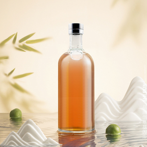 独特设计透明玻璃酒瓶1000毫升龙舌兰酒伏特加威士忌定制螺旋盖薄底包装 - Product Image 3