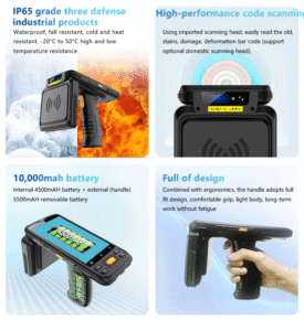 4G Rugged Android Handheld PDA with 2D QR Code &amp; UHF RFID Scanner Warehouse Logistics Terminal Android 12 <strong>Operating</strong> <strong>System</strong> Stock - Product Image 5