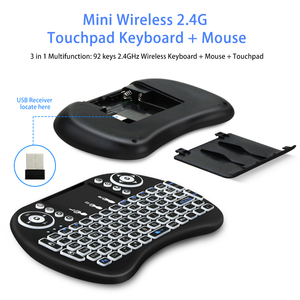 Teclado inalámbrico i8 Mini, 2,4 Ghz, retroiluminado, 7 colores, ruso, inglés, 3 colores, Air Mouse con mando a distancia Touchpad - Product Image 6