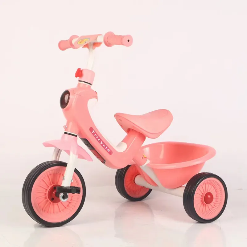Nuevo triciclo de bebé de 3 ruedas de moda/bicicleta para niños/Triciclo para niños con música para niños de 2 a 6 años cesta para triciclo