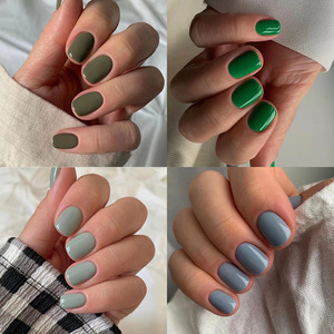 เล็บปลอมสำหรับผู้หญิงแบบสั้นปลายแบบกดบนเล็บสีบริสุทธิ์ ABS เล็บปลอมปลอมแบบสังเคราะห์ - Product Image 1
