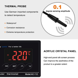 AC-112 Digital Waterproof <strong>Temperature</strong> <strong>Controller</strong> Microcomputer Thermostat for Aquarium Reptile <strong>NTC</strong> <strong>Sensor</strong> - Product Image 4