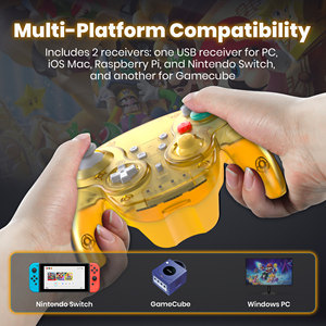 Wireless <strong>2</strong>.4G GAMECUBE Gaming <strong>Controller</strong> Switch Gamepad with Adapter for Gamecube Wii Switch PC Windows Steam <strong>Raspberry</strong> <strong>Pi</strong> MAC - Product Image 6
