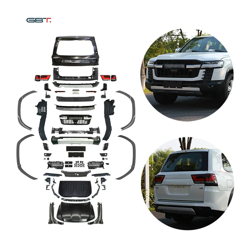 مجموعة هيكل سيارة GR LC300 من المنتجات الشهيرة GBT لسيارة لاند كروزر 2008-2020 مصابيح أمامية Lc200 ترقية إلى yo ta لاند كروزر Lc300 تصميم علامة تجارية