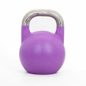 Custom <strong>Gym</strong> Strength Training Kettlebells Colorful Weightlifting Cast Steel Painted 4-54kg Chromed Handle Competition Kettlebell - Product Image 1