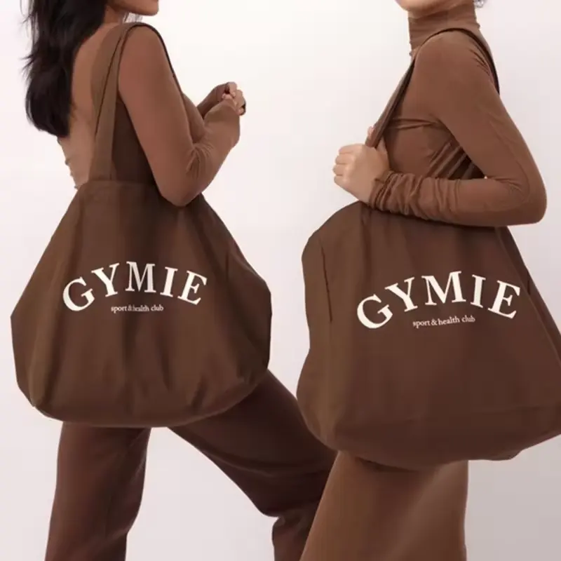 Bolsa de lona de gran tamaño de color personalizado, bolsa de fin de semana, bolsa deportiva gigante para comestibles para yoga