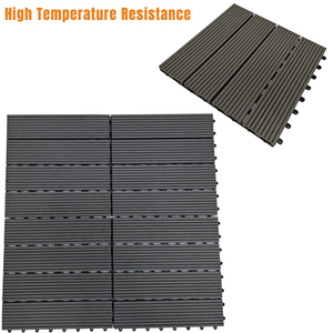 Hiện đại 30x30 spliced Gỗ Tếch Nhựa WPC gạch lát sàn ngoài trời gỗ DIY decking chống trượt chải kỹ thuật ngoài trời WPC sàn - Product Image 2