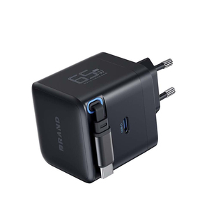 65W GAN Cargador PD de carga rápida 2 puertos 5V/3A Salida 9V/2A Entrada 3a/1.5a/2a/5a Corrientes de Salida 20W 60Hz para uso en computadora portátil Logo - Product Image 4
