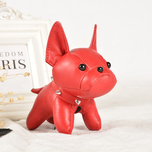高級革フレンチブルドッグキーホルダー飾りかわいい子犬キーホルダージュエリー女性チャームバッグアクセサリー女の子のおもちゃホリデーギフト