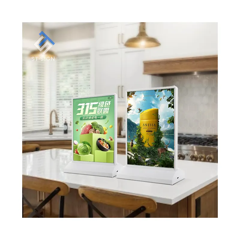 A4/A5 desktop-LED-Werbe-Lichttisch, wiederaufladbare Menütafel mit Batterie-Lichttisch, doppelseitige Anzeige