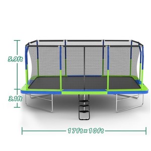 Hot bán 10x17ft hình chữ nhật Trampoline với phí bảo hiểm bao vây hệ thống thang <span class=keywords><strong>Bungee</strong></span> nhảy hình chữ nhật Trampoline - Product Image 2