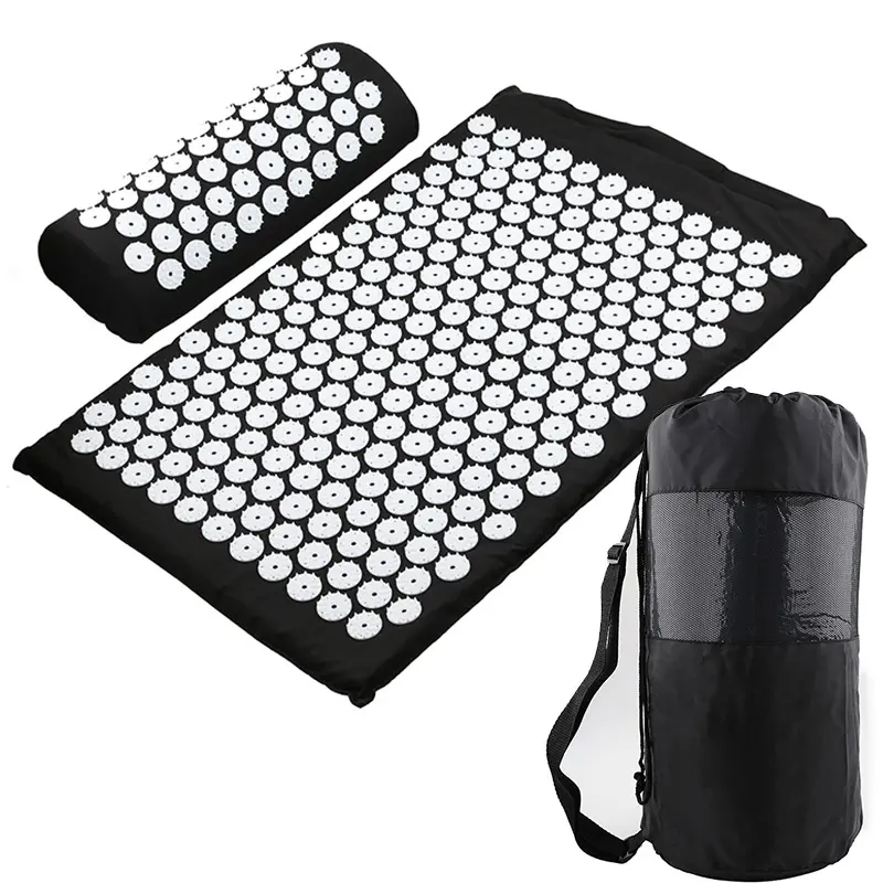 Acupressure Mat and Pillow Set Acupuncture mat- Relieves Stress, Back, Neck, and Sciatic Pain