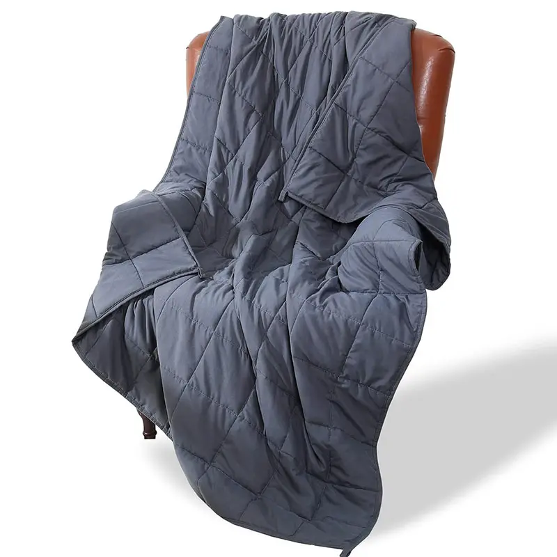 Оптовая Продажа Ультра Мягкое хлопковое серое детальное утяжеленное одеяло для постельных принадлежностей