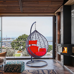 Bán Buôn Tùy Chỉnh Hiện Đại Ngoài Trời Vườn Ban Công Mây Wicker Võng Treo Đu Giỏ Ghế Patio Trứng Pod Ghế Đứng Kim Loại - Product Image 3