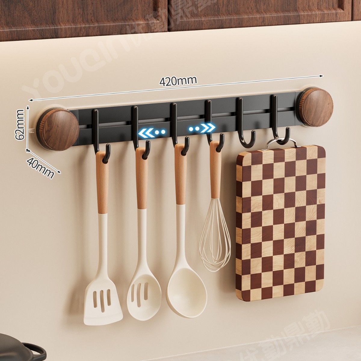 Wood grain hook 6 hooks