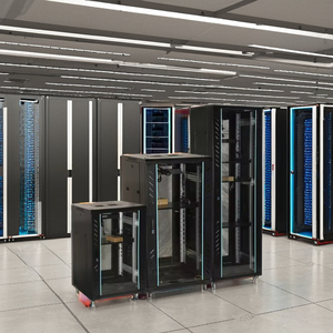 Armadio di rete 42U progettato in fabbrica da 19 pollici per Server per telecomunicazioni SPCC Rack Internet 42U in piedi per centri dati computer 22U - Product Image 1