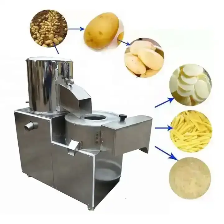 Pasokan pabrik listrik wortel kentang singkong keripik kentang manis taro pengupas dan mesin pemotong di India