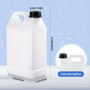 3.8L пластиковый кувшин с ручкой и крышкой HDPE квадратные Пустые контейнеры для хранения пластиковая бутылка - Product Image 2