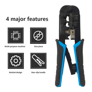 Ethernet tel kablo kesici Crimper kelepçe 6P 8P geçmek için cırcır RJ45 sıkma aracı pense Cat5e Cat6 - Product Image 2