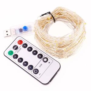 Usb 8機能リモコン防水クリスマスライトストリングLedソーラー銅ライトストリング - Product Image 1