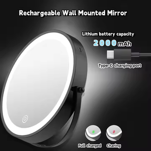 กระจกแต่งหน้า LED 3สี360องศาสวิตช์แบบสัมผัสโต๊ะโลหะกระจกแต่งหน้าใช้ในบ้านทุกวันปรับแต่งได้ - Product Image 4
