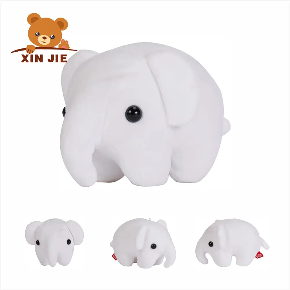Elefante blanco de peluche, elefante de juguete