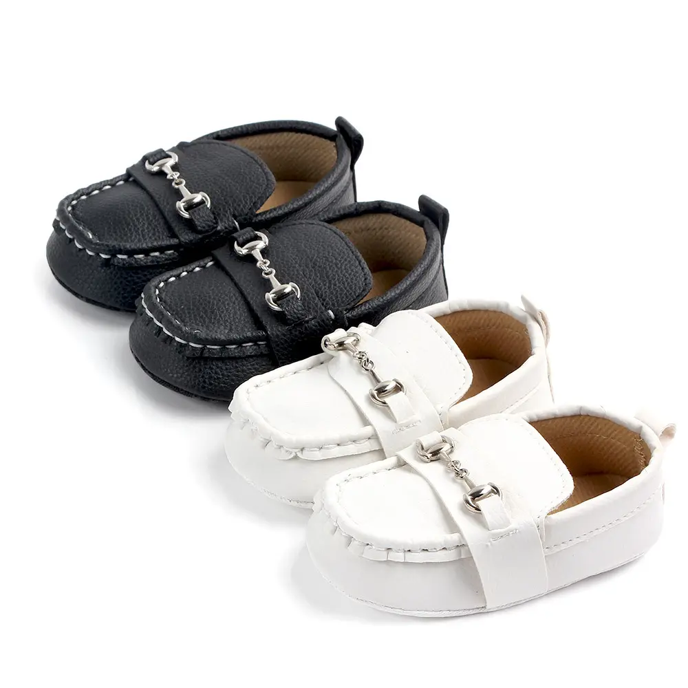 High quality New Fashion Soft Bottom Infants Boys Girls Loafers Shoes Newborn Solid PU Leather Baby Casual Baby Moccasins