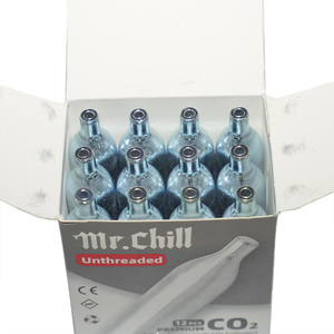 Nhà Máy Bán buôn Thương hiệu OEM 12G 16G 20g 24g 33g 38g 45g 60g 88g <span class=keywords><strong>CO2</strong></span> Canister bơm lại <span class=keywords><strong>CO2</strong></span> Hộp mực 12g - Product Image 3