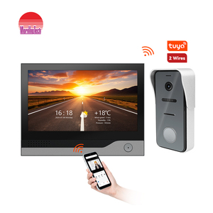 Pantalla táctil Morningtech Ethernet de 7 pulgadas con WiFi incorporado Monitor interior de seguridad de 2 cables para apartamento - Product Image 1