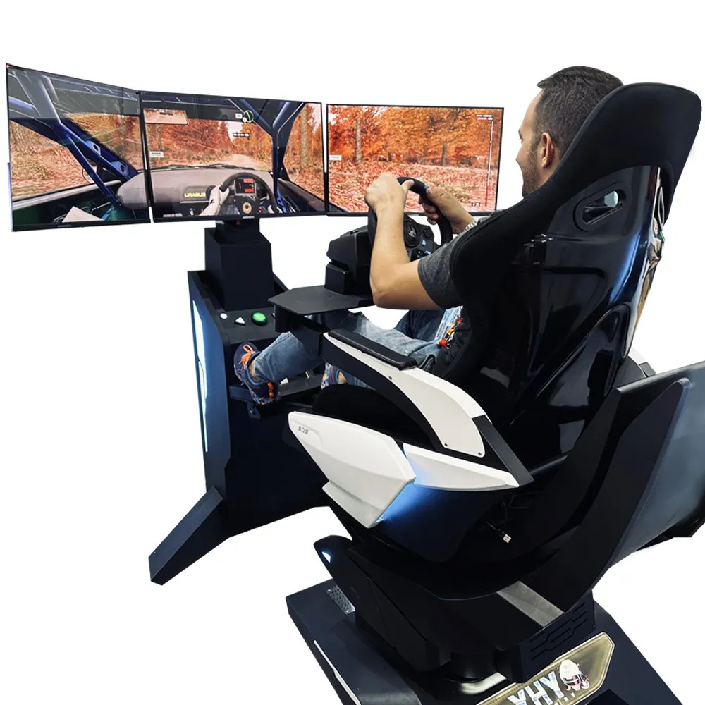 YHY 2024 Vr Cockpit F1 Steering wheel Hydraulic Seat VR/AR/MR Equipment Sim Car Racing Simulator Motion Driving Simulator