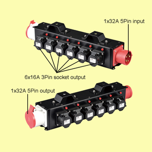 CEE 32A 5P <strong>Input</strong> 16A <strong>Output</strong> Portable Power Distribution Distro Splitter Box