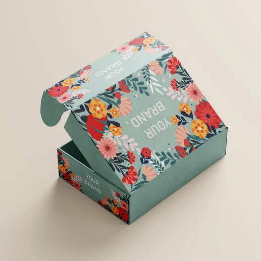 Özel tasarım ile oluklu kutu katlanır karton postalama Ramage yeşil nakliye kutuları