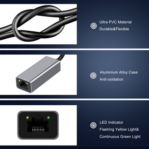 Tip C Gigabit Ethernet adaptörü USB 3.1 ağ kartı RJ45 Lan 10/100/1000 Mbps harici Windows 11 Mac OS PC Laptop için - Product Image 6