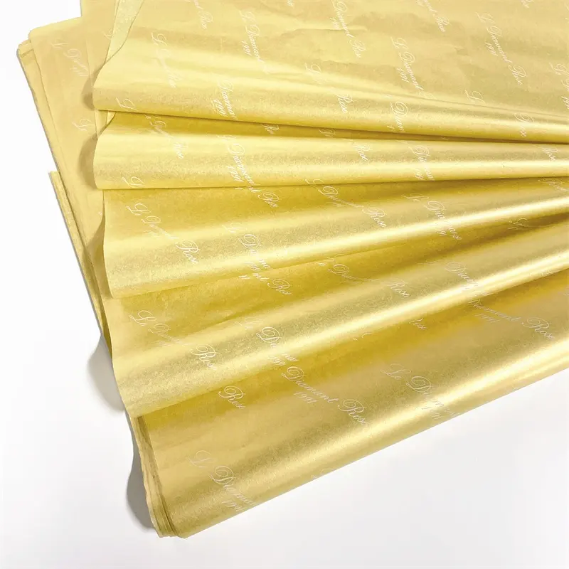 Aangepaste Goud Kleur Tissue Papier Met Bedrijf Logo Zeep Inpakpapier
