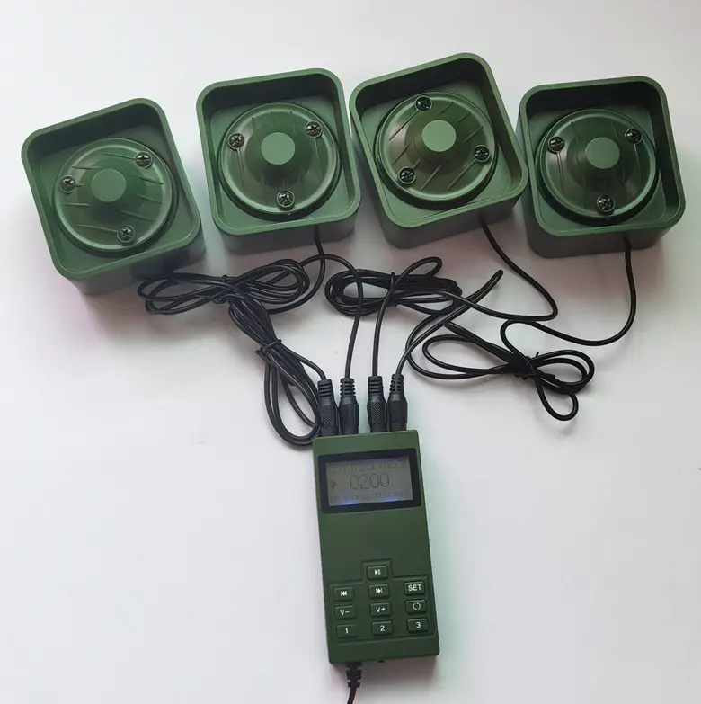 Alta Qualidade 4pcs Alto-falante 200Wstts Bird Calling Machine com Temporizador On/Off Bird Voice MP3 Palyer Caça Duck Decoy