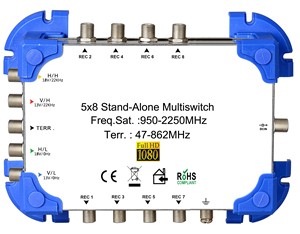 5 in <strong>16</strong> Output 24 Output <strong>Diseqc</strong> 2.0 Satellite Signal Multiswitch - Product Image 4
