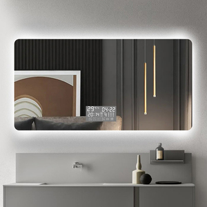 Lujo sin marco cuadrado Smart Touch Control Iluminado Regulable función ajustable vidrio plateado arenado Anti-niebla Led espejo - Product Image 2