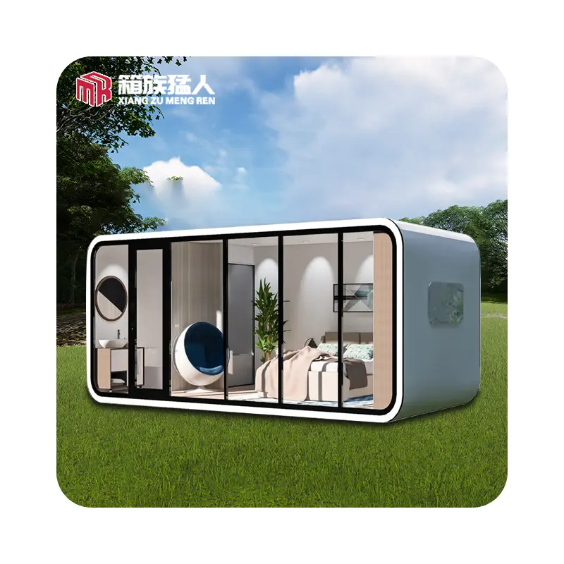 Contenedor prefabricado moderno de 20 pies y 40 pies, contenedor móvil en forma de vaina, cabina, casa, oficina, portátil, Apple Home
