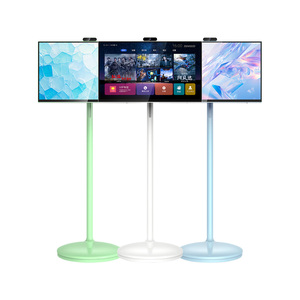 INGSCREEN <span class=keywords><strong>24</strong></span> inç zemin ayakta akıllı Tv Lcd dokunmatik ekran Tv dijital tabela ekran Android taşınabilir akıllı Tv için canlı