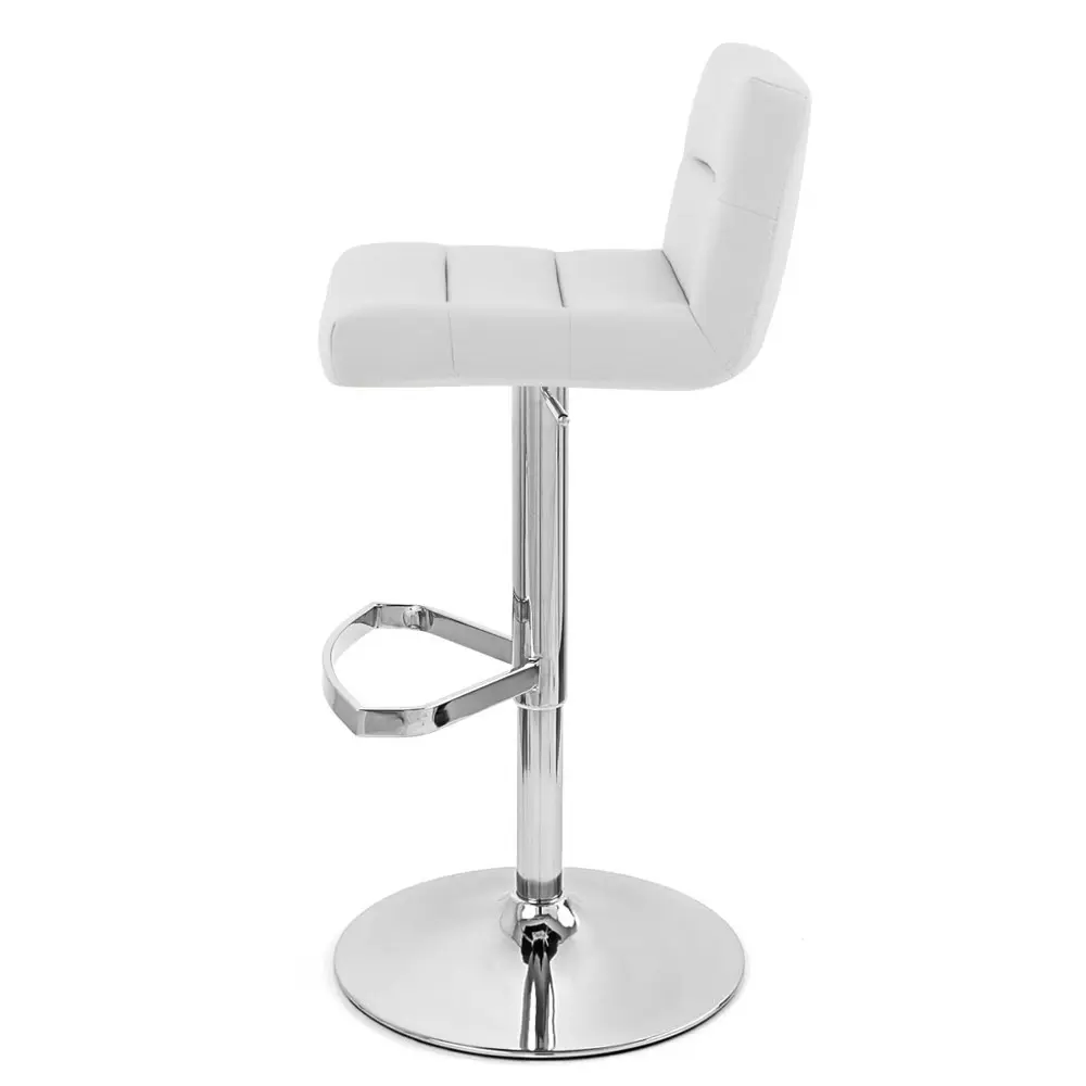 Chaise de cuisine de comptoir réglable à la mode chaise de pub pivotante moderne blanche tabourets de bar chromés chaise de bar
