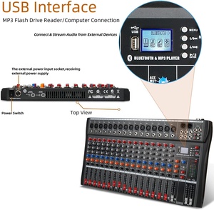 16-Channel Studio Audio Mixer-48V Power, <strong>RCA</strong> <strong>Input</strong>/<strong>Output</strong> for Professional and Beginners Dj Controller/audio Console Mixer - Product Image 3