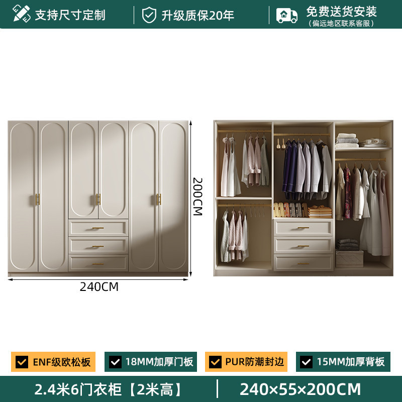 Armadio a 6 ante: 2,4 m x 2 m