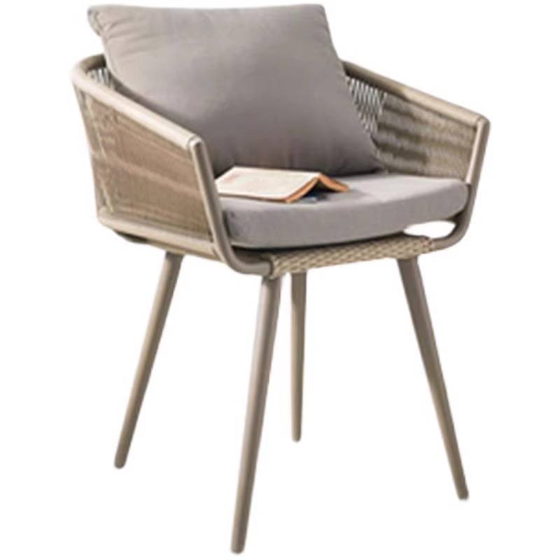 Silla individual (aleación de aluminio, ratán para exteriores)